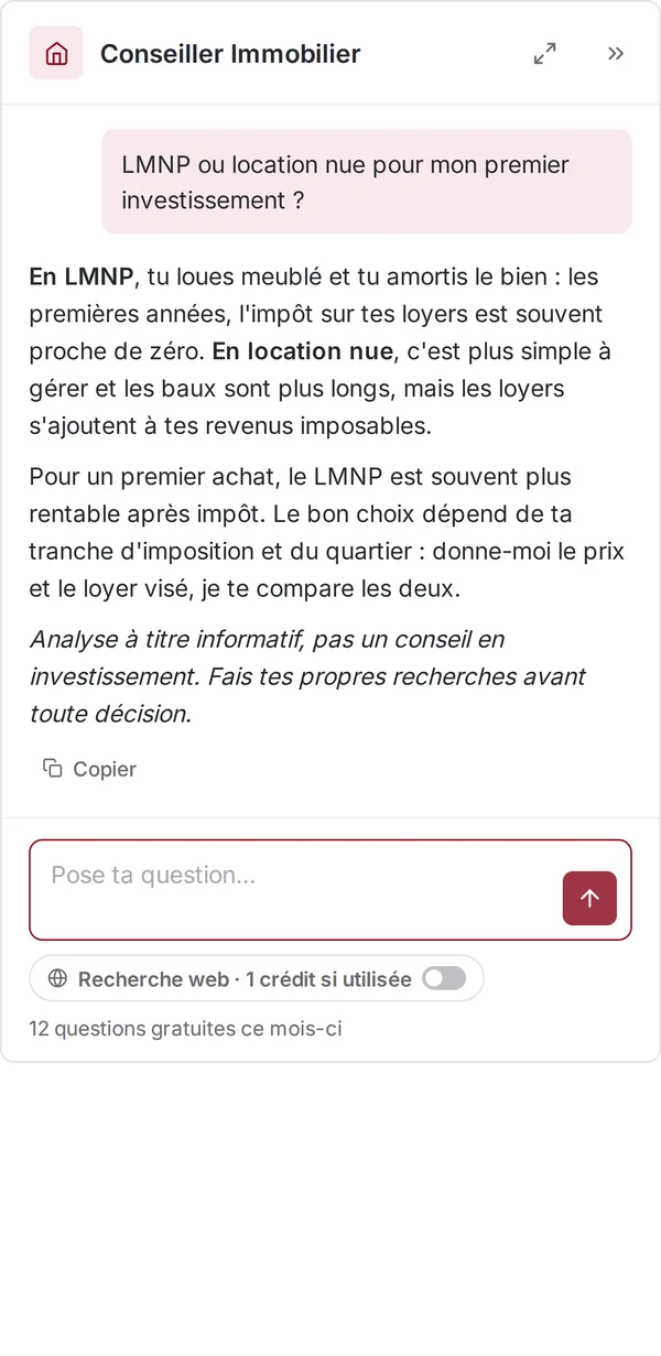 Conseiller IA spécialisé en immobilier